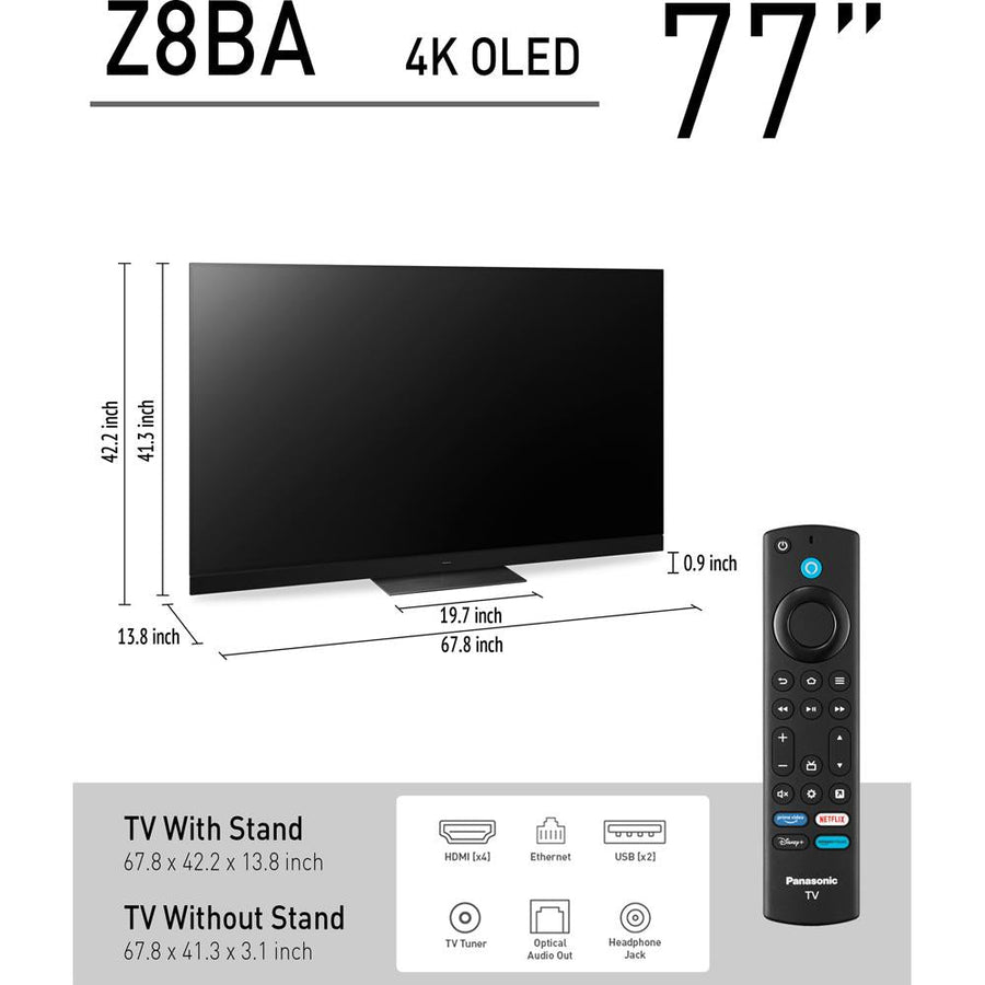 Panasonic Z8BAP OLED 4K Smart Fire TV — 144Hz, HDR10+ (77")
